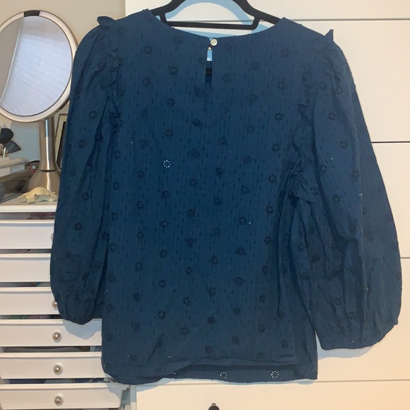 Universal Thread 3/4 Puff Sleeve Eyelet Blouse - Picture 3 of 6